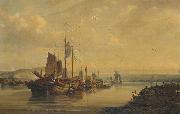 unknow artist A View of Junks on the Pearl River, oil painting reproduction